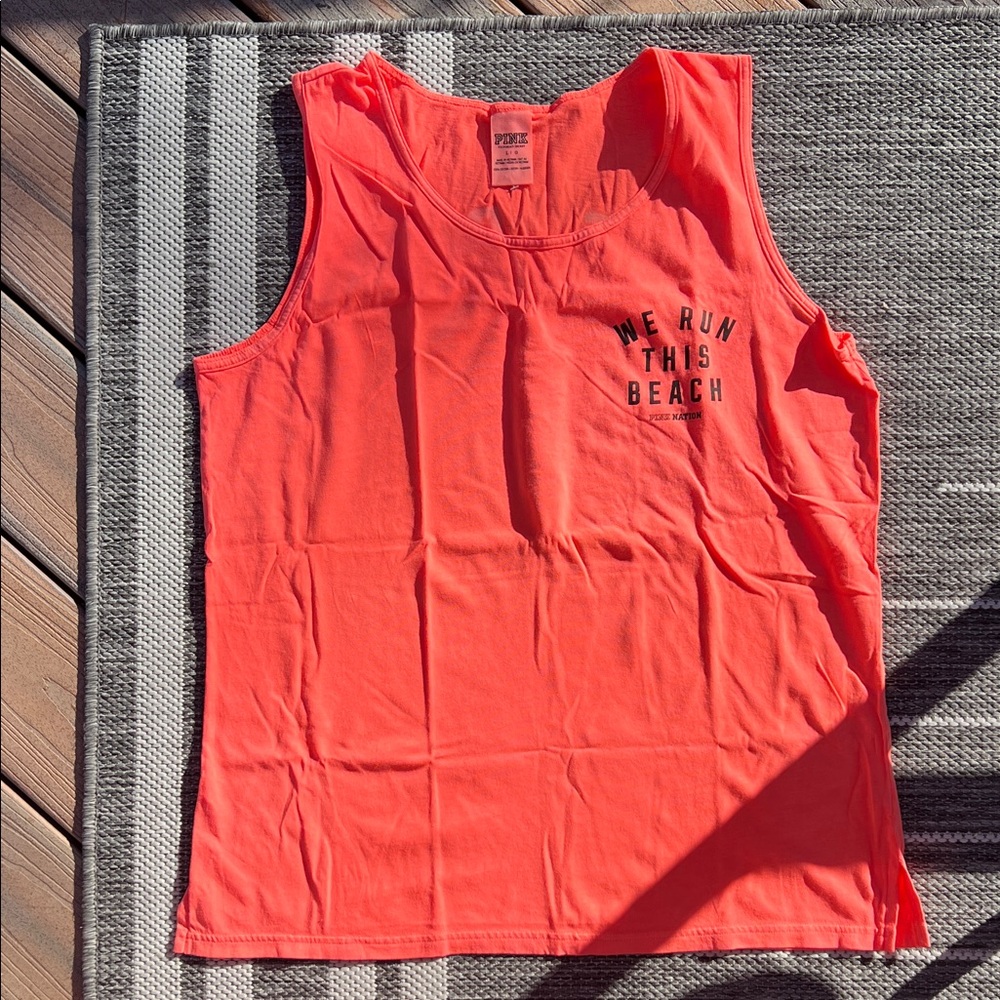 Neon Orange Graphic Tank Top